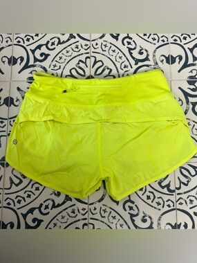 lululemon athletica Neon Yellow Athletic Running Shorts